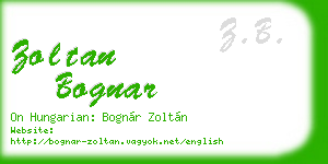 zoltan bognar business card