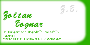 zoltan bognar business card